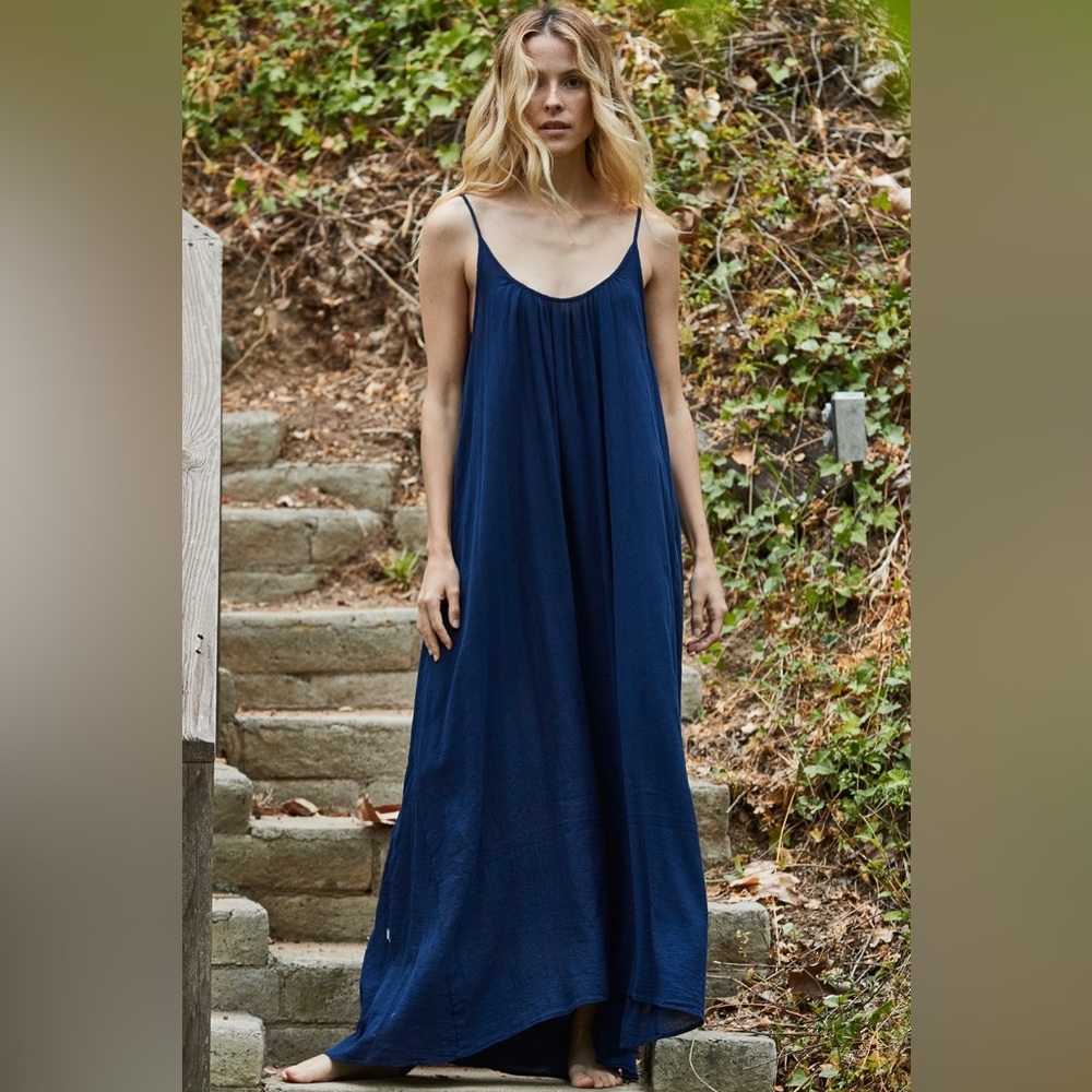 9Seed Navy Tulum Low Back Maxi.